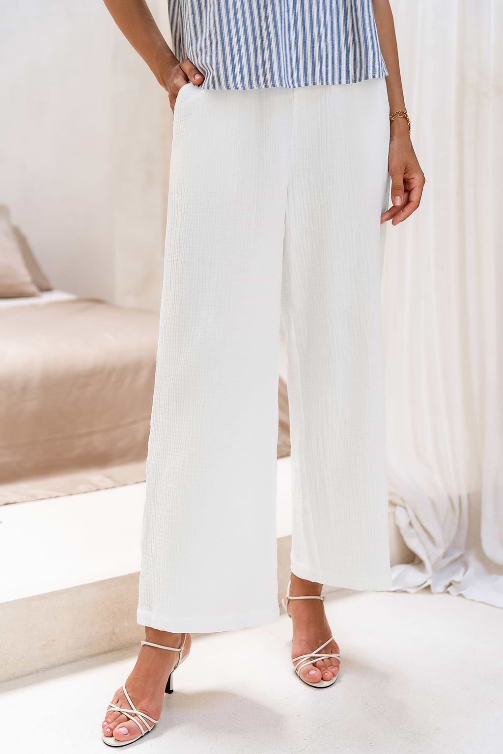 Beachfront Breeze White Pants