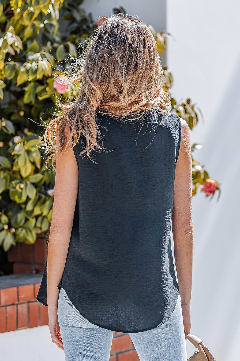 Refined Pleat Black Top