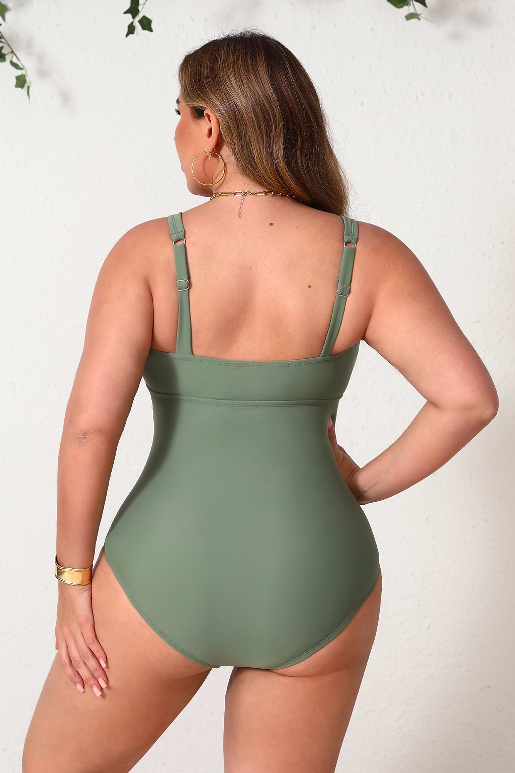 Sweet Olive Plus Size One-Piece Swimsuit