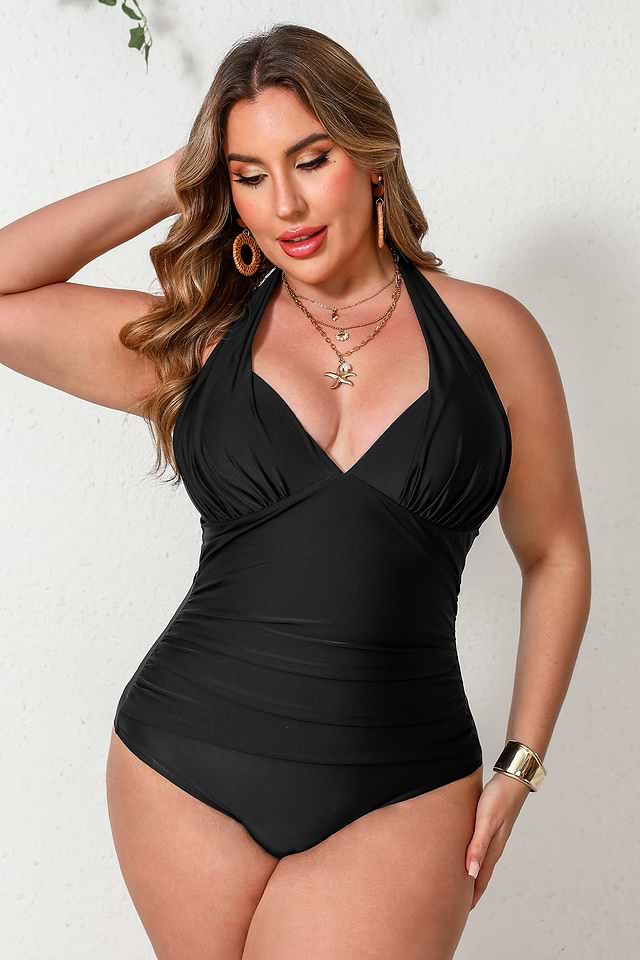 Costume da bagno da donna in chiffon, da spiaggia - nero