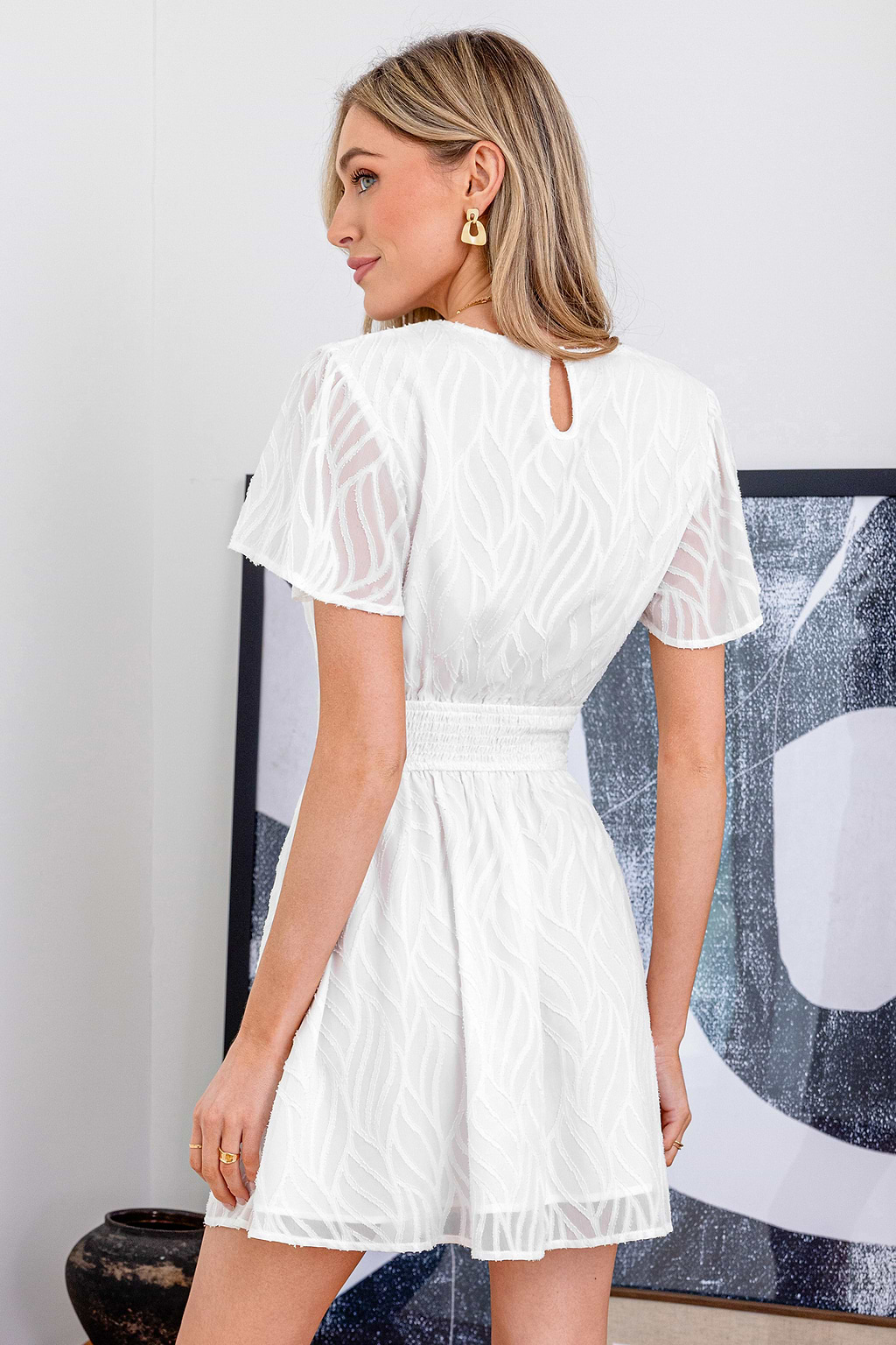 Tender Blossom White Mini Dress