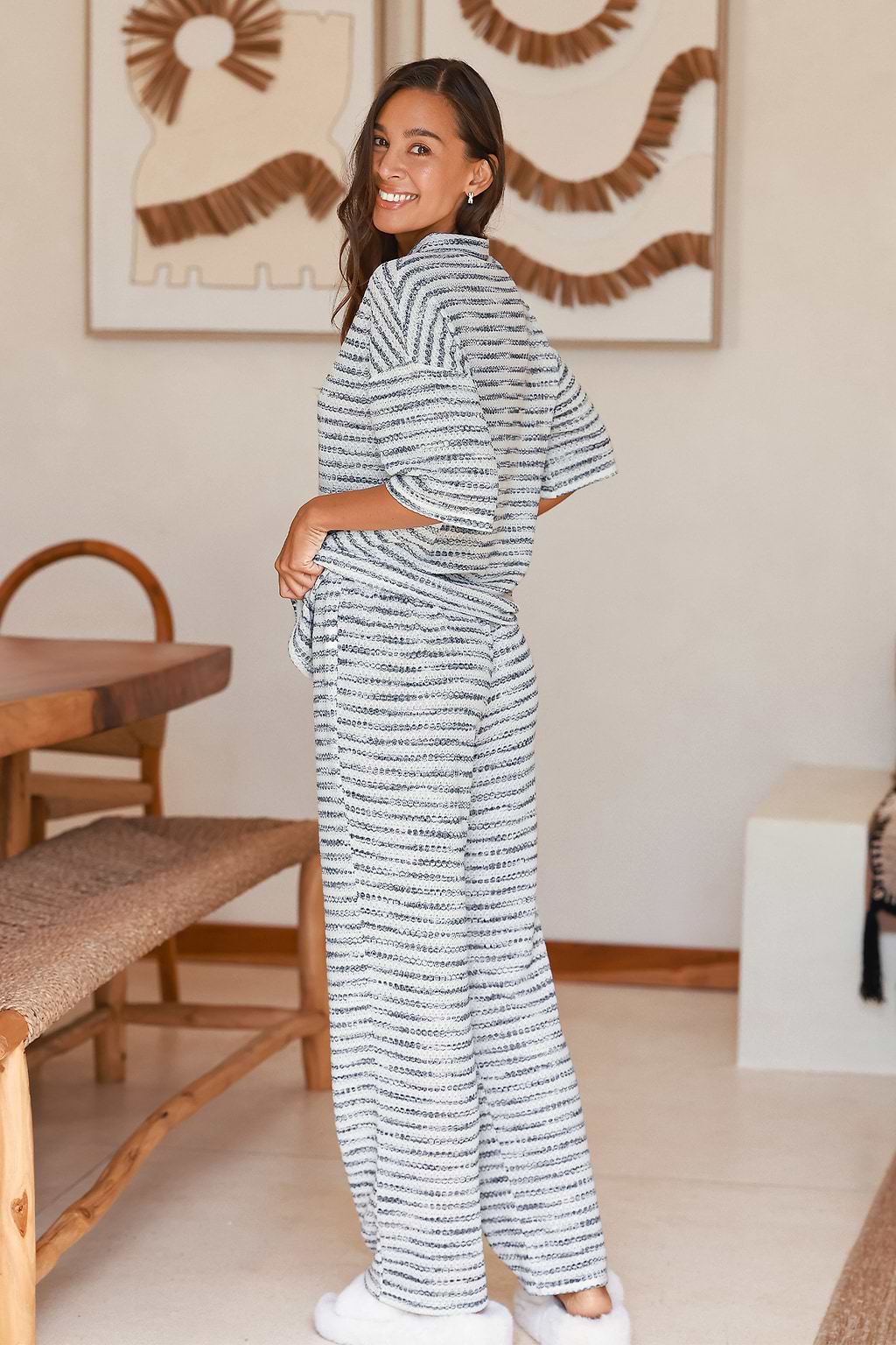 Slept In Striped Pajama Set