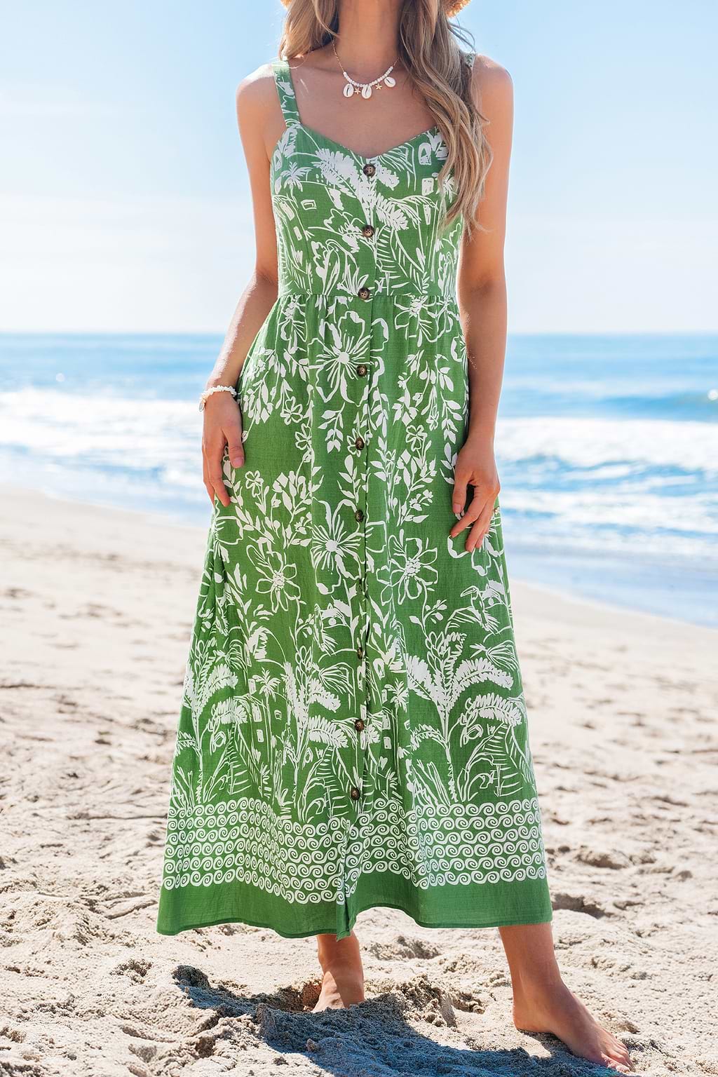 Lime Spritz Floral Maxi Dress