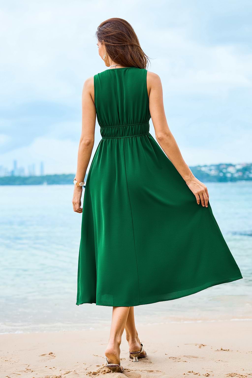 Evergreen Goddess Green Maxi Dress