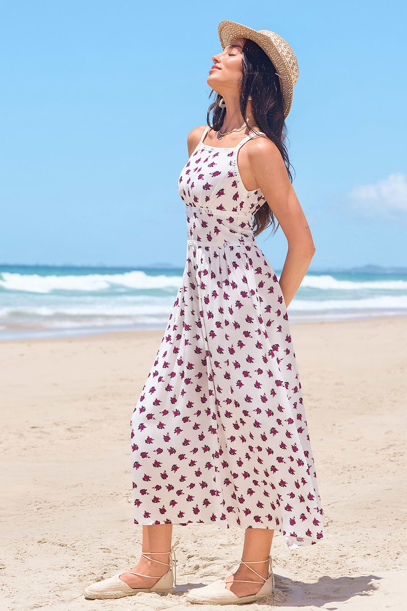 Sweet Rose Floral Maxi Dress