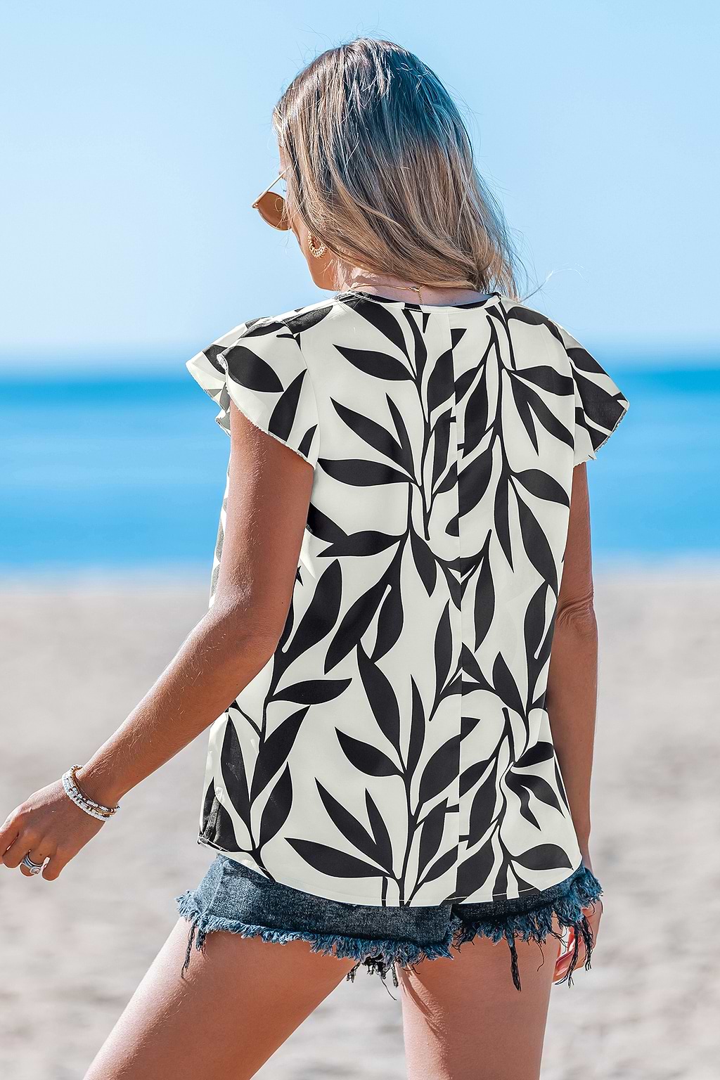 Coastal Poise Floral Cover-Up Top
