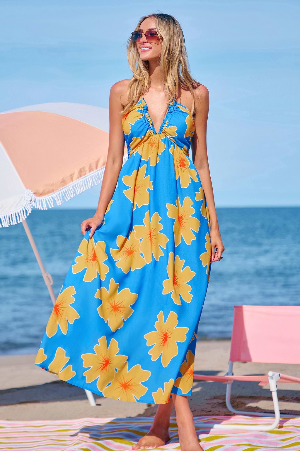 Sunset Lagoon Floral Maxi Dress