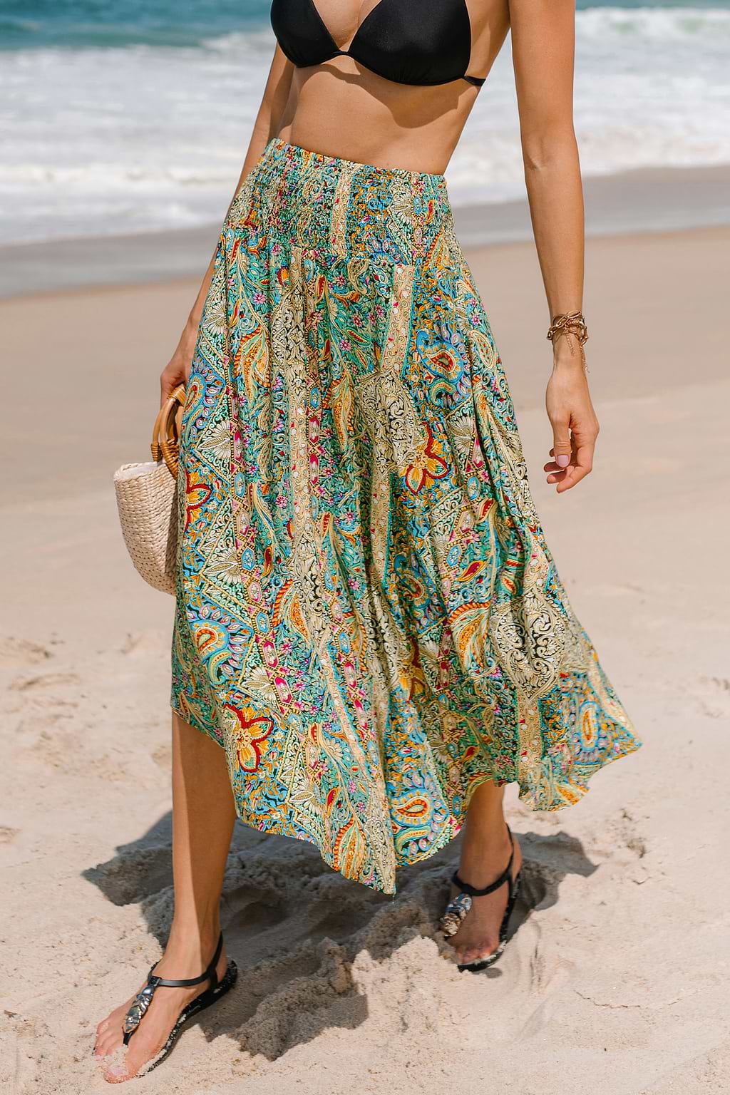 Boho Party Paisley Cover-Up Maxi Skirt