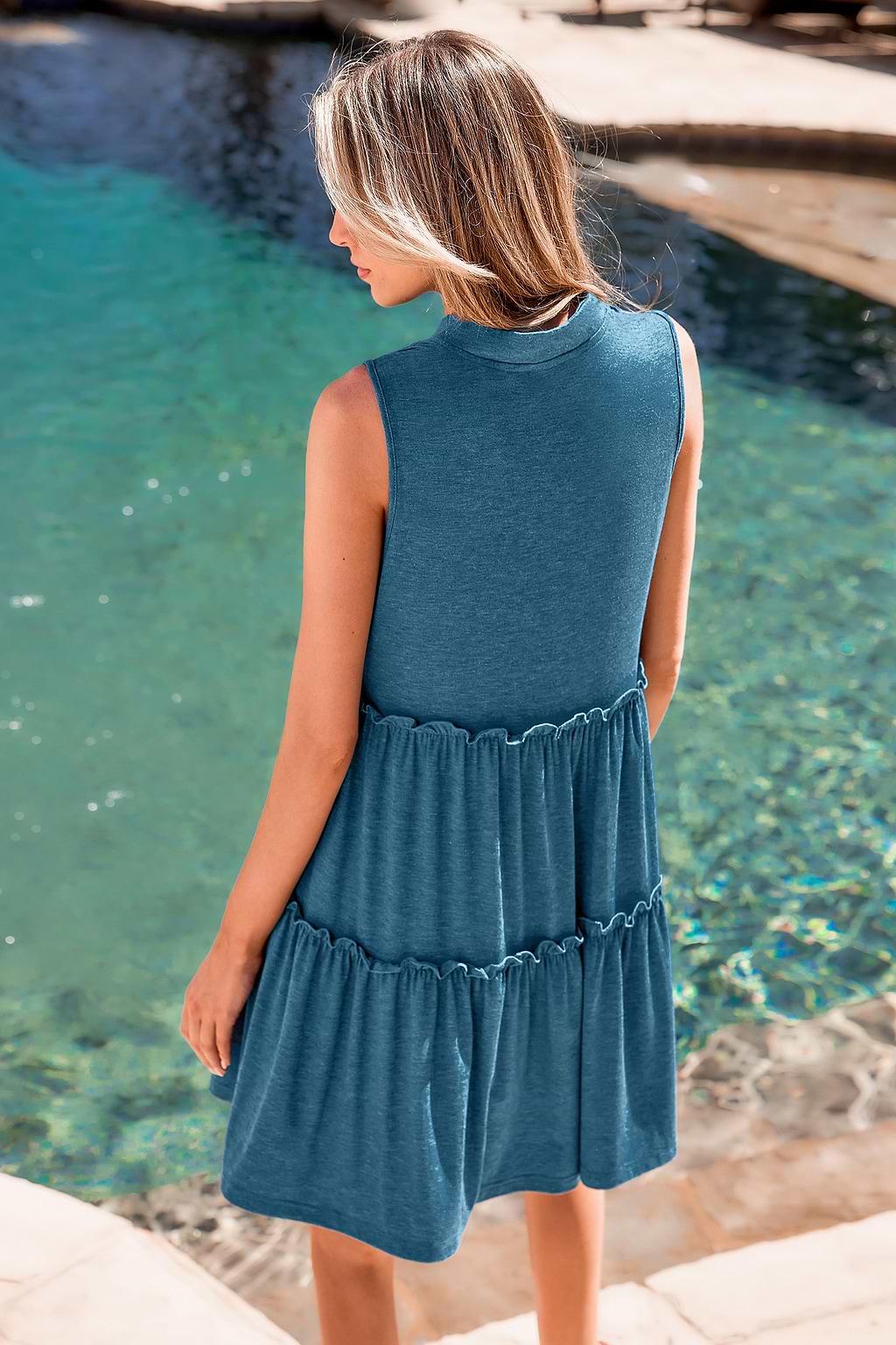 Blueberry Mousse Blue Mini Dress