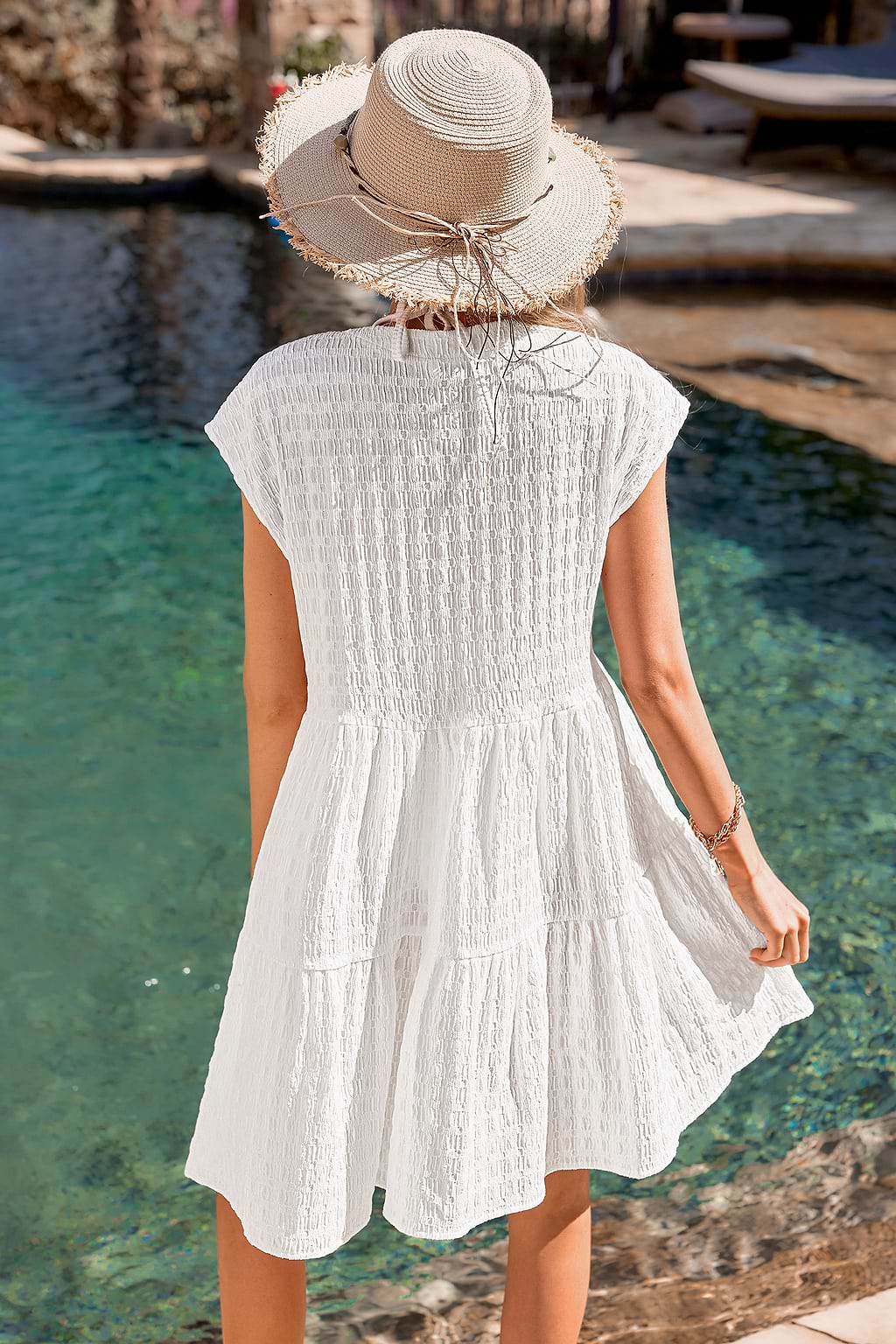 Crystal Sands White Mini Dress