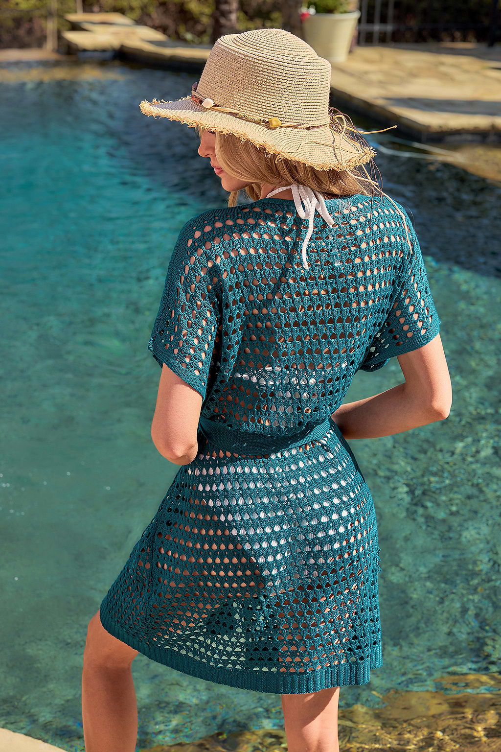 Turquoise Glow Blue Cover-Up Kimono