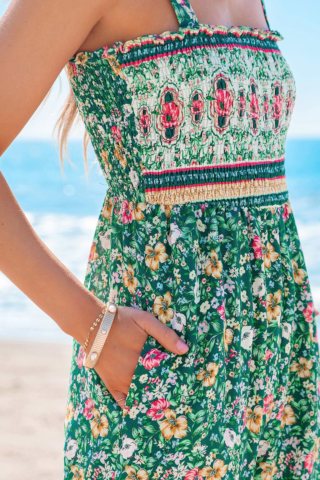 Combinaison florale col droit