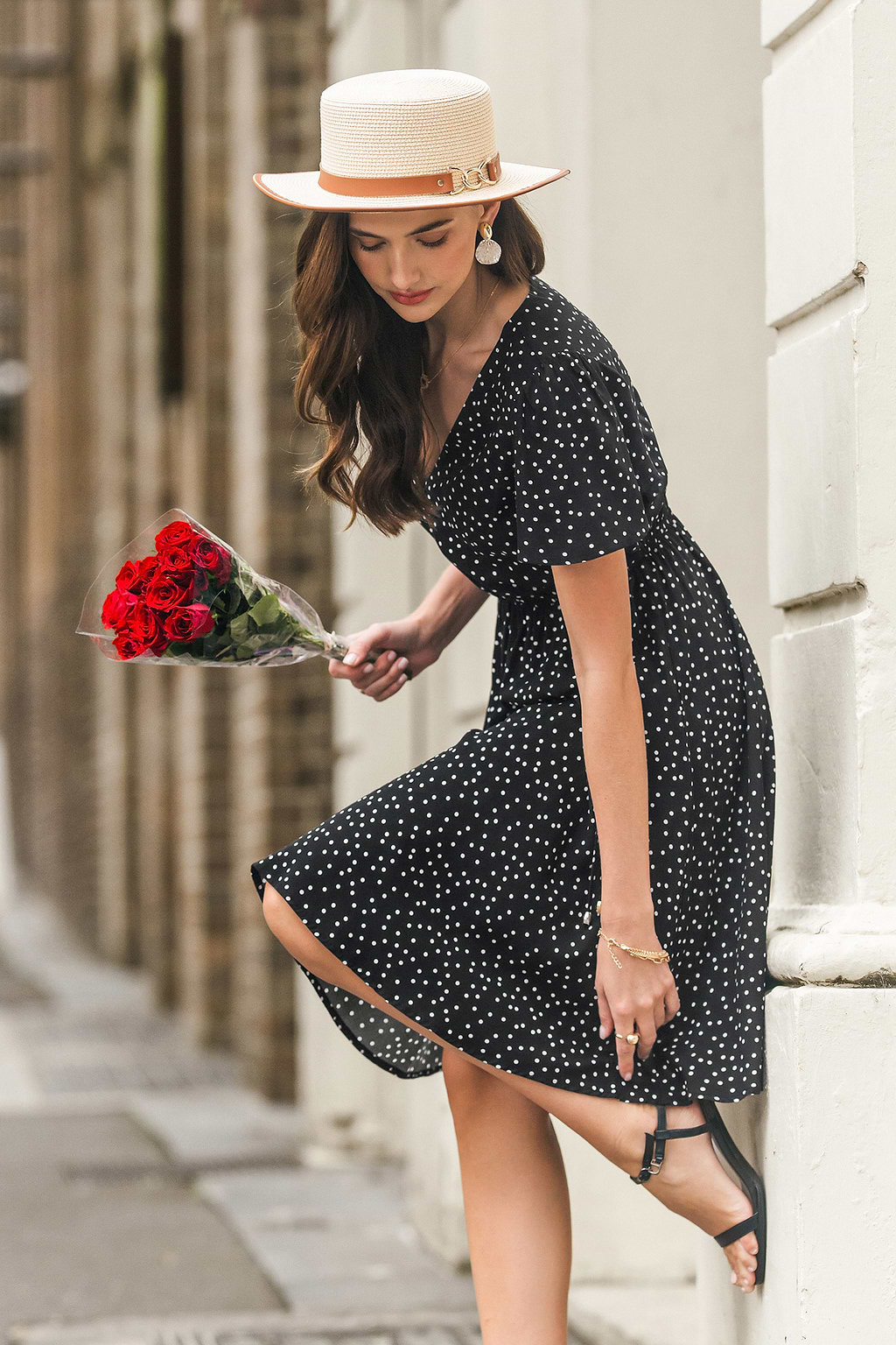 Classic Twist Polka Dot Mini Dress