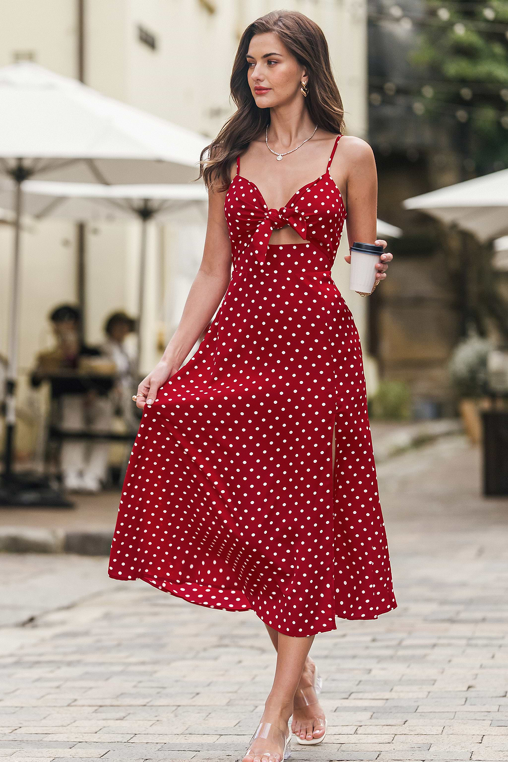 Retro Summer Polka Dot Maxi Dress