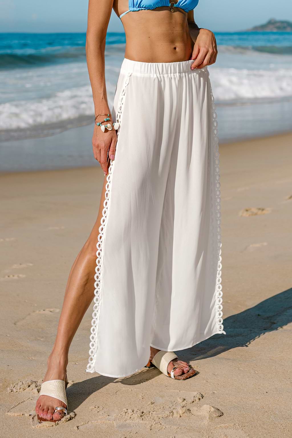 Light Cloud White Cover-Up Pants