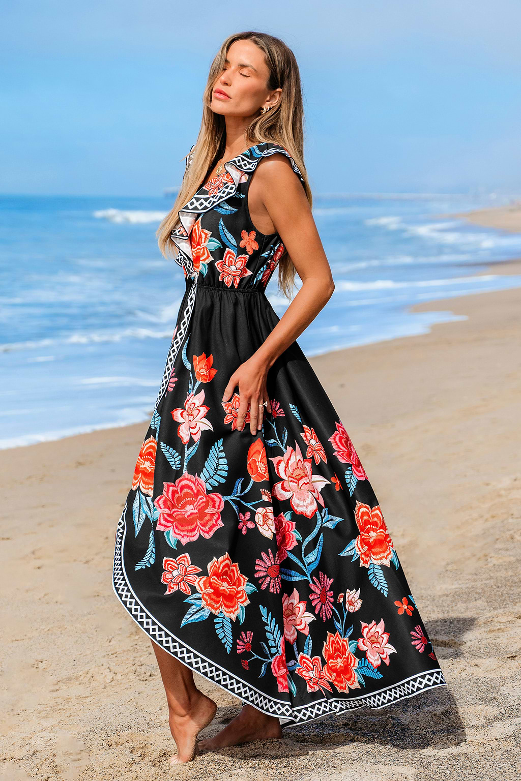 Romantic Bouquet Floral Maxi Dress