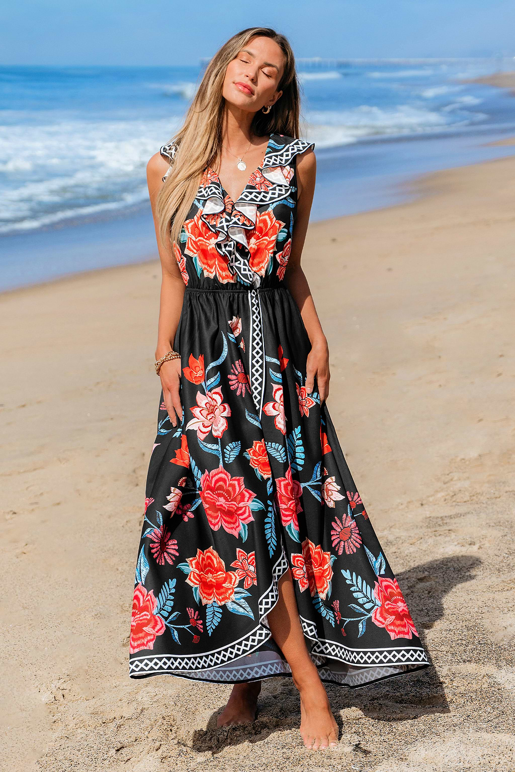 Romantic Bouquet Floral Maxi Dress