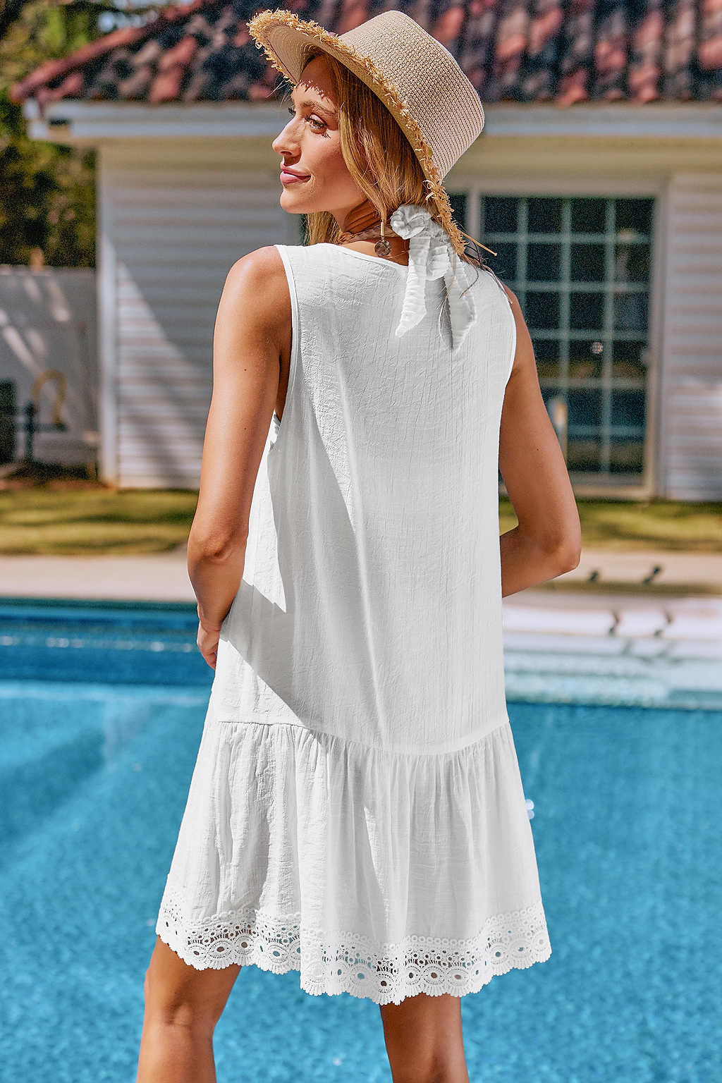 Mariposa White Cover-Up Mini Dress