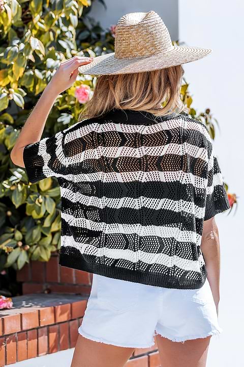 No Agenda Striped Knit Top