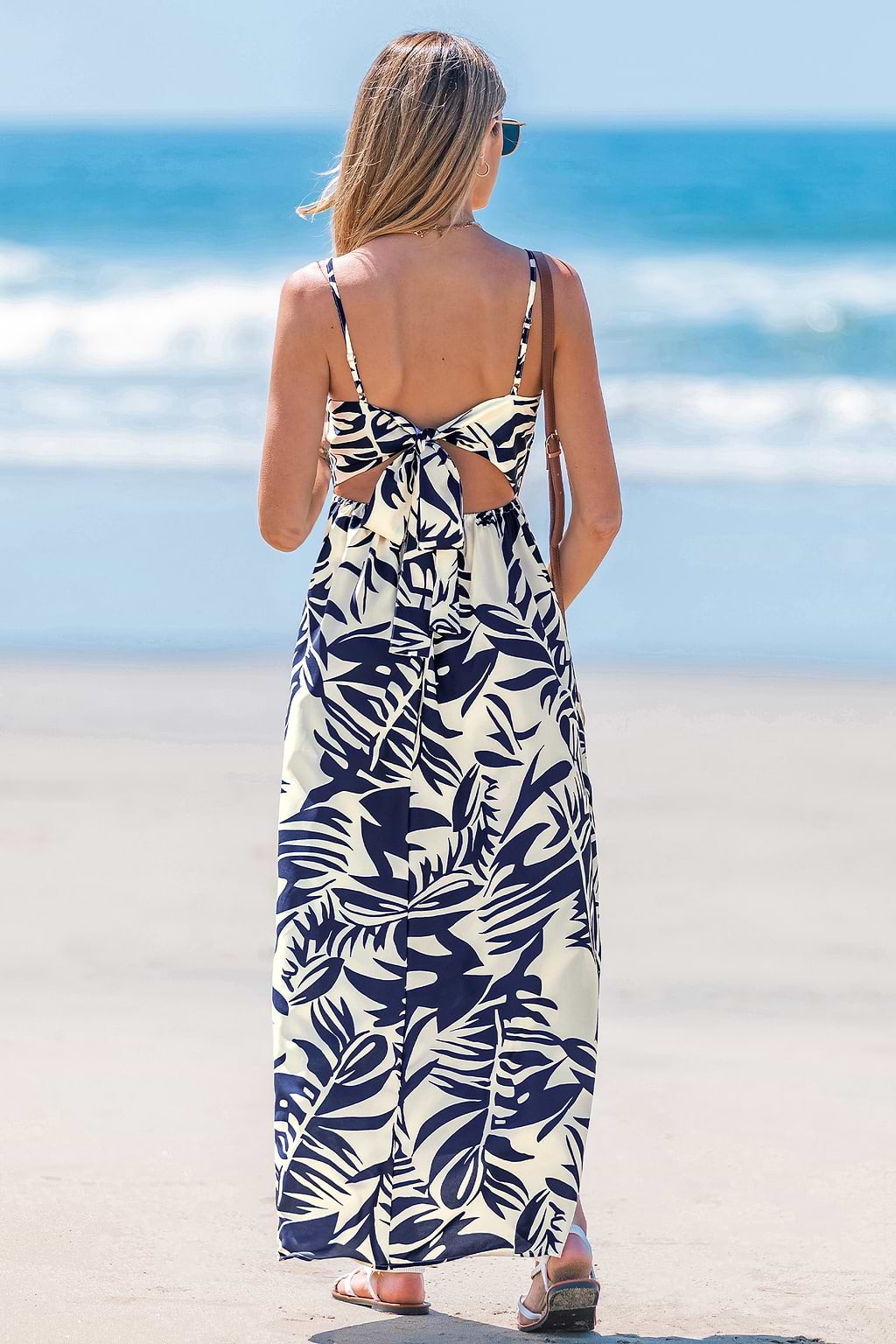 Rosy Horizon Tropical Maxi Dress