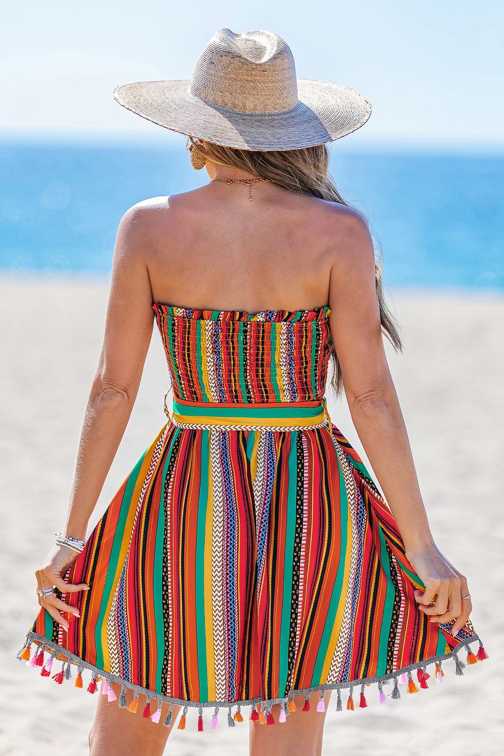 Kaleidoscope Sky Striped Mini Dress