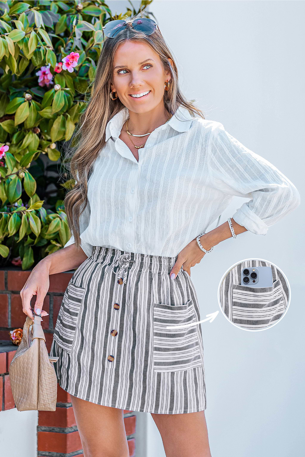 Sugar Snap Striped Mini Skirt