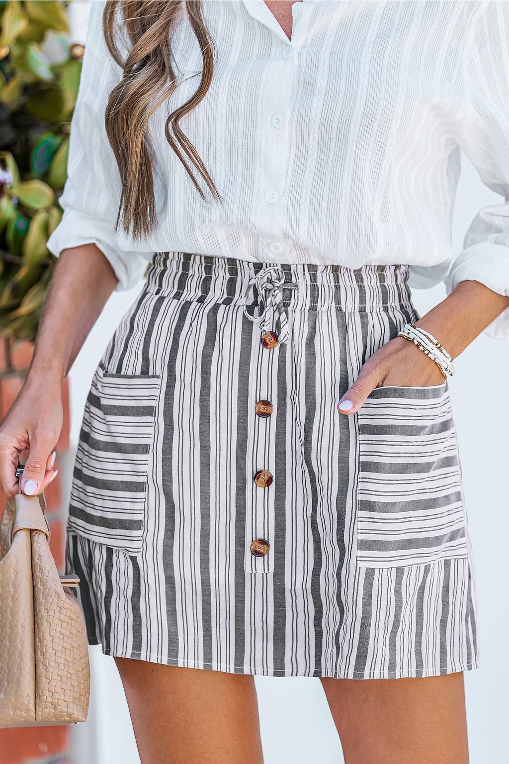 Sugar Snap Striped Mini Skirt