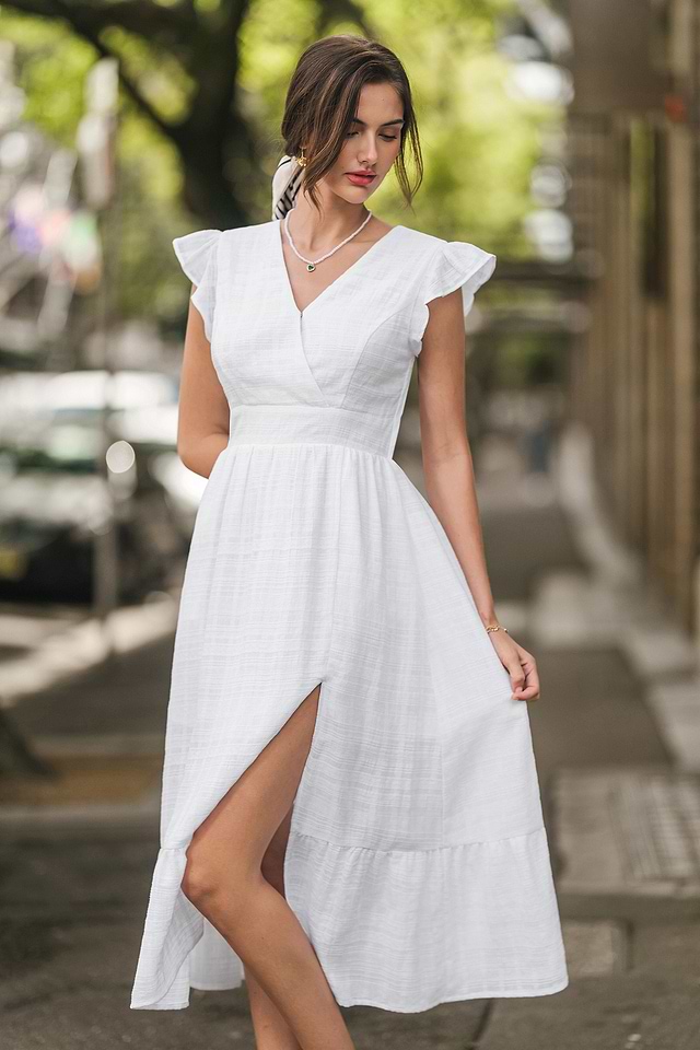 Robe Cocktail Robe Blanche En Coton Robe Courte Blanche D'été En