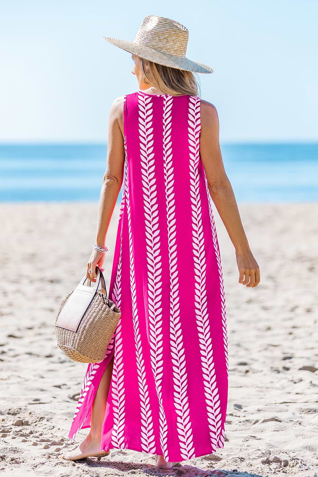 Pink Sands Tropical Midi Dress