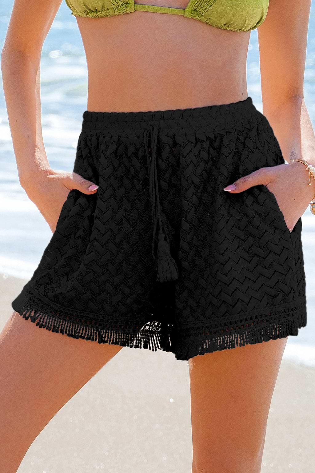 Onyx Sand Black Cover-Up Shorts