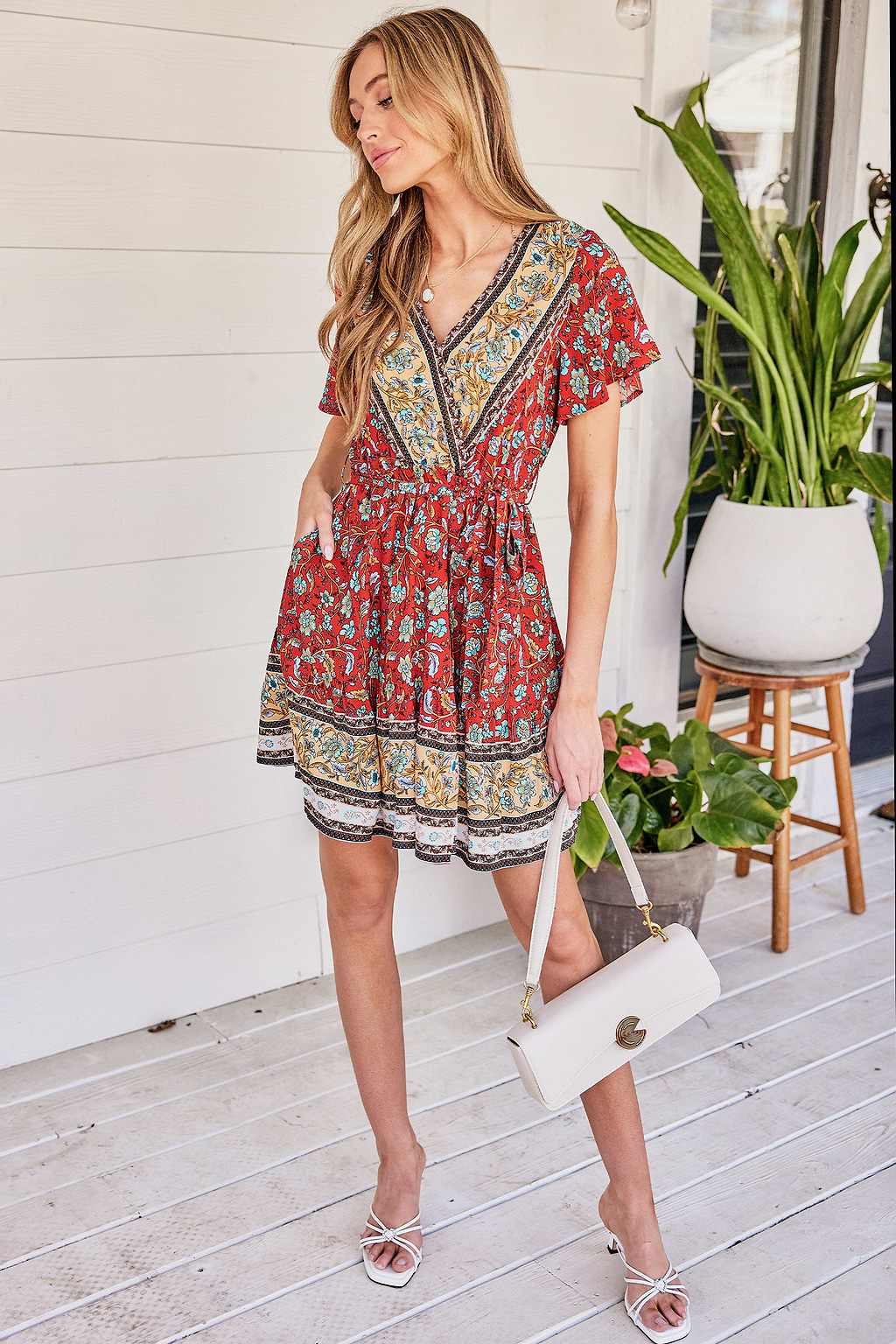 Saffron Muse Floral Mini Dress