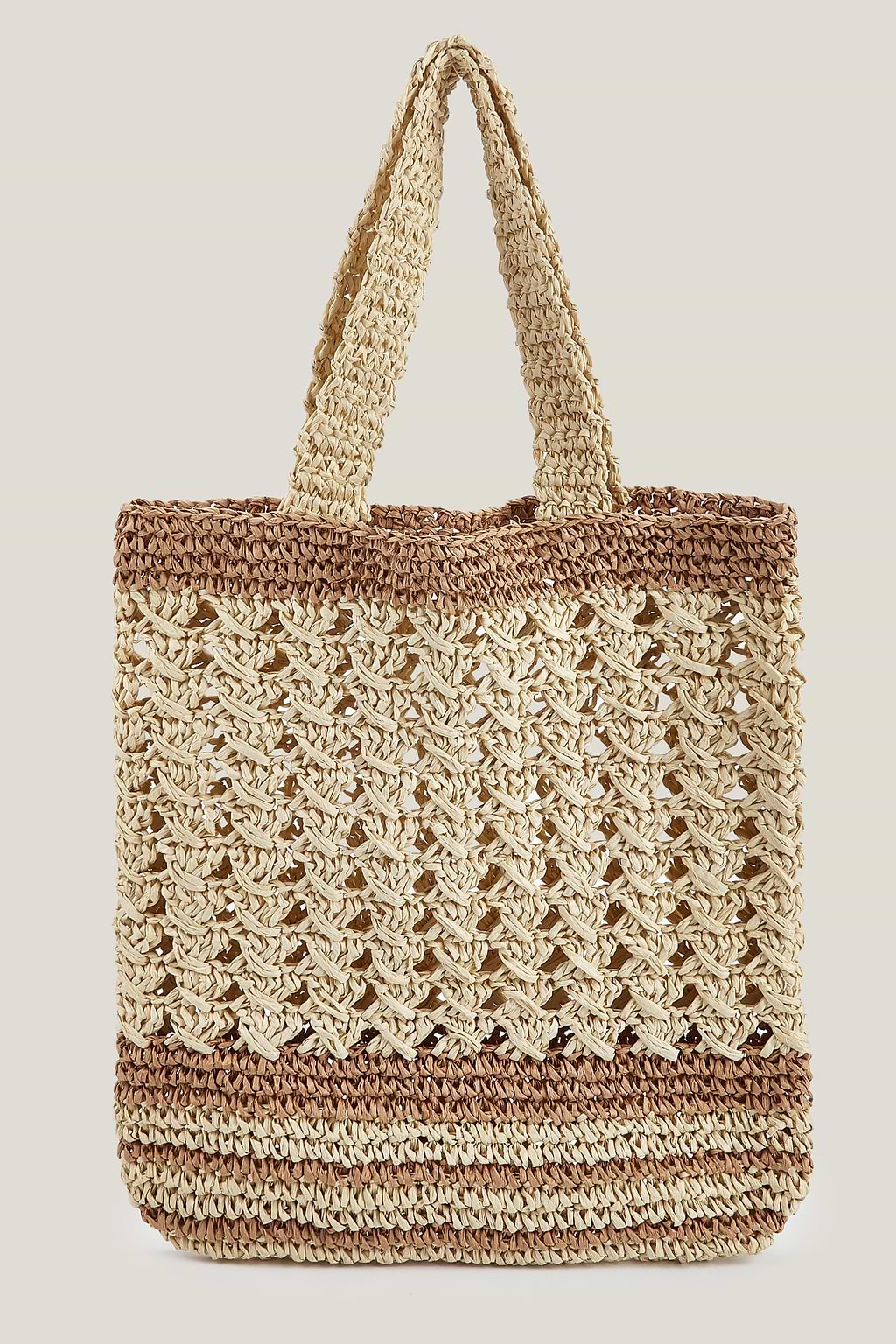Sac en paille bicolore