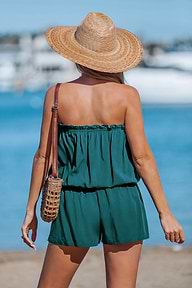 Lush Lane Green Cover-Up Romper