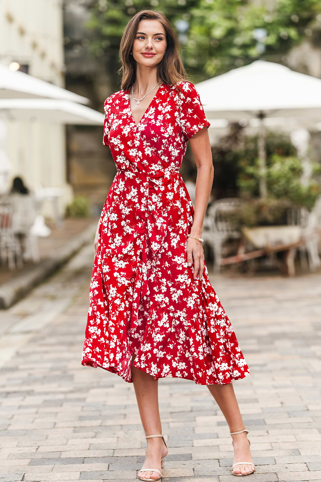 Antique Blooms Floral Midi Dress