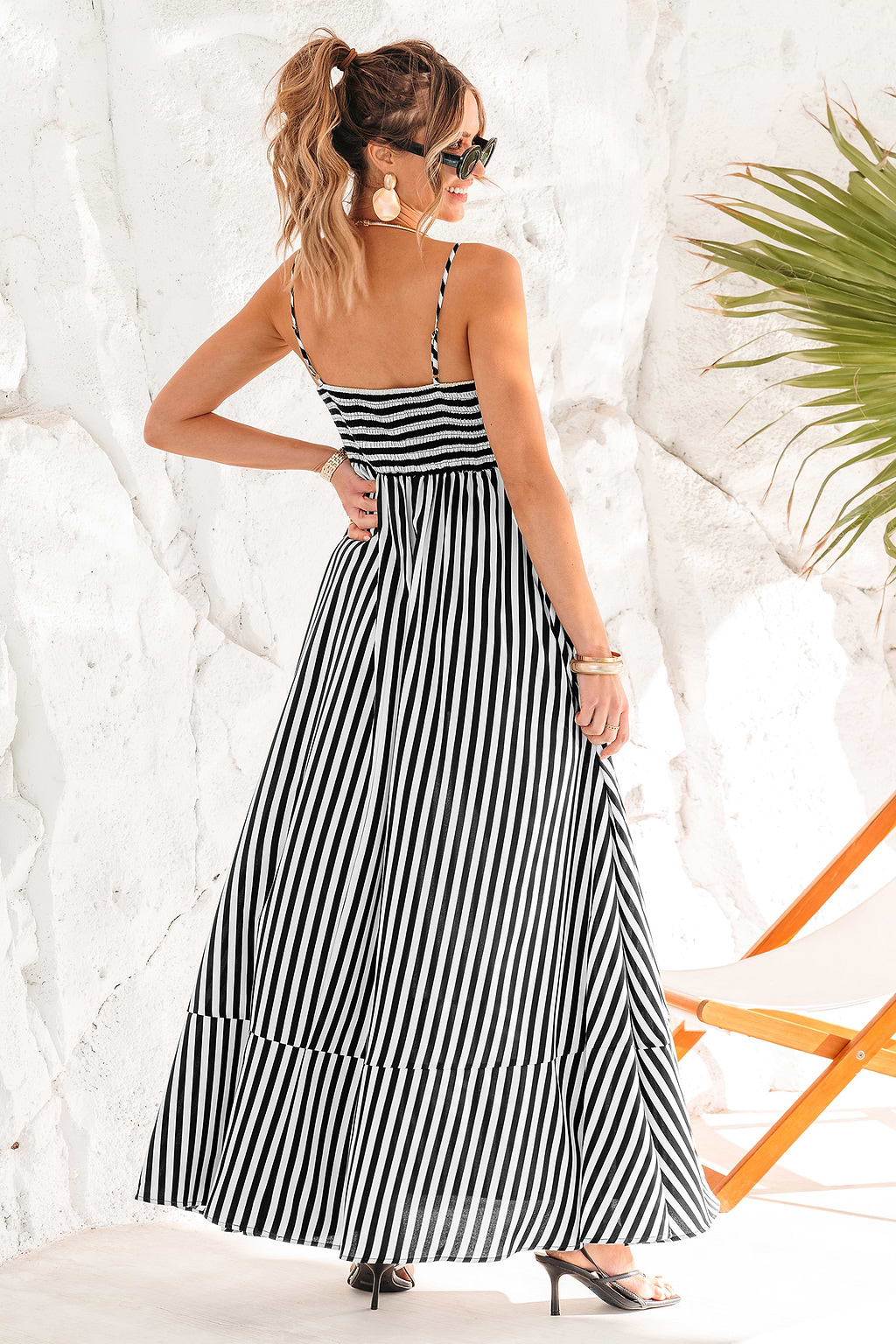 Polished Escape Striped Maxi Dress