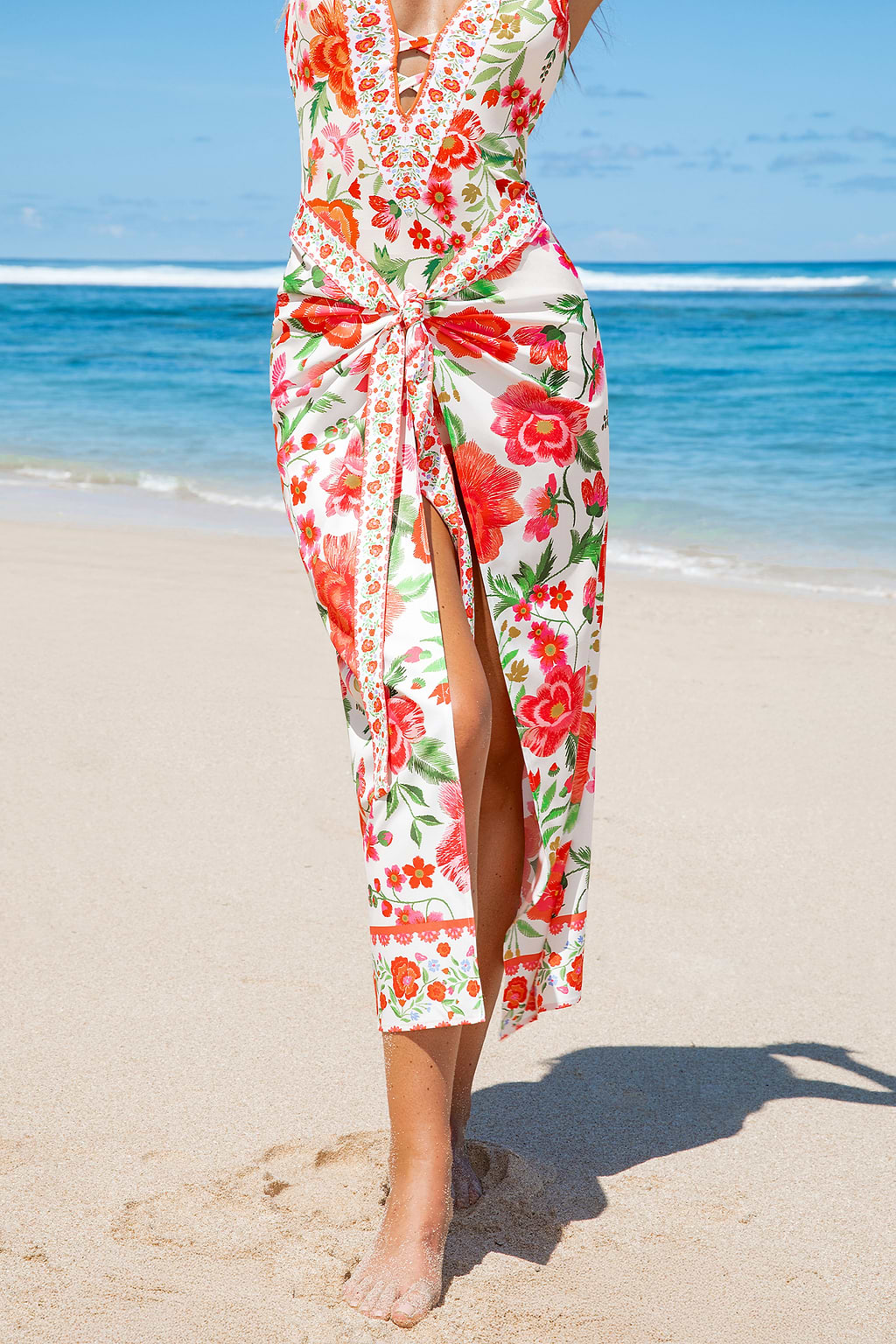 Blossom Elegance Floral Cover-Up Sarong