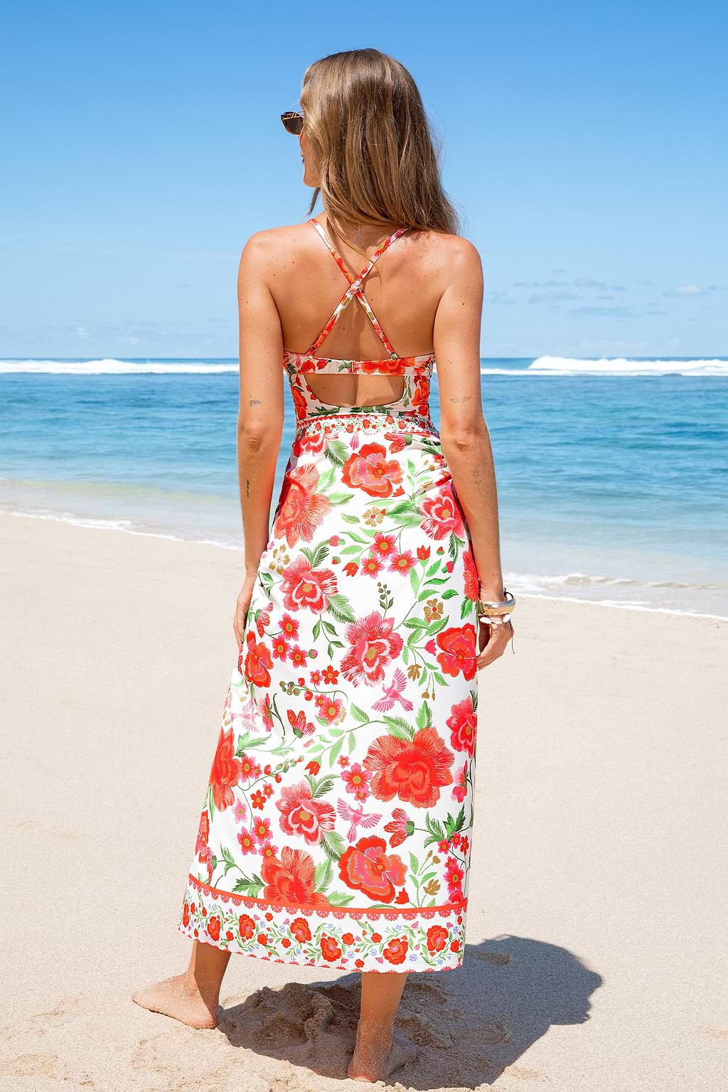 Blossom Elegance Floral Cover-Up Sarong