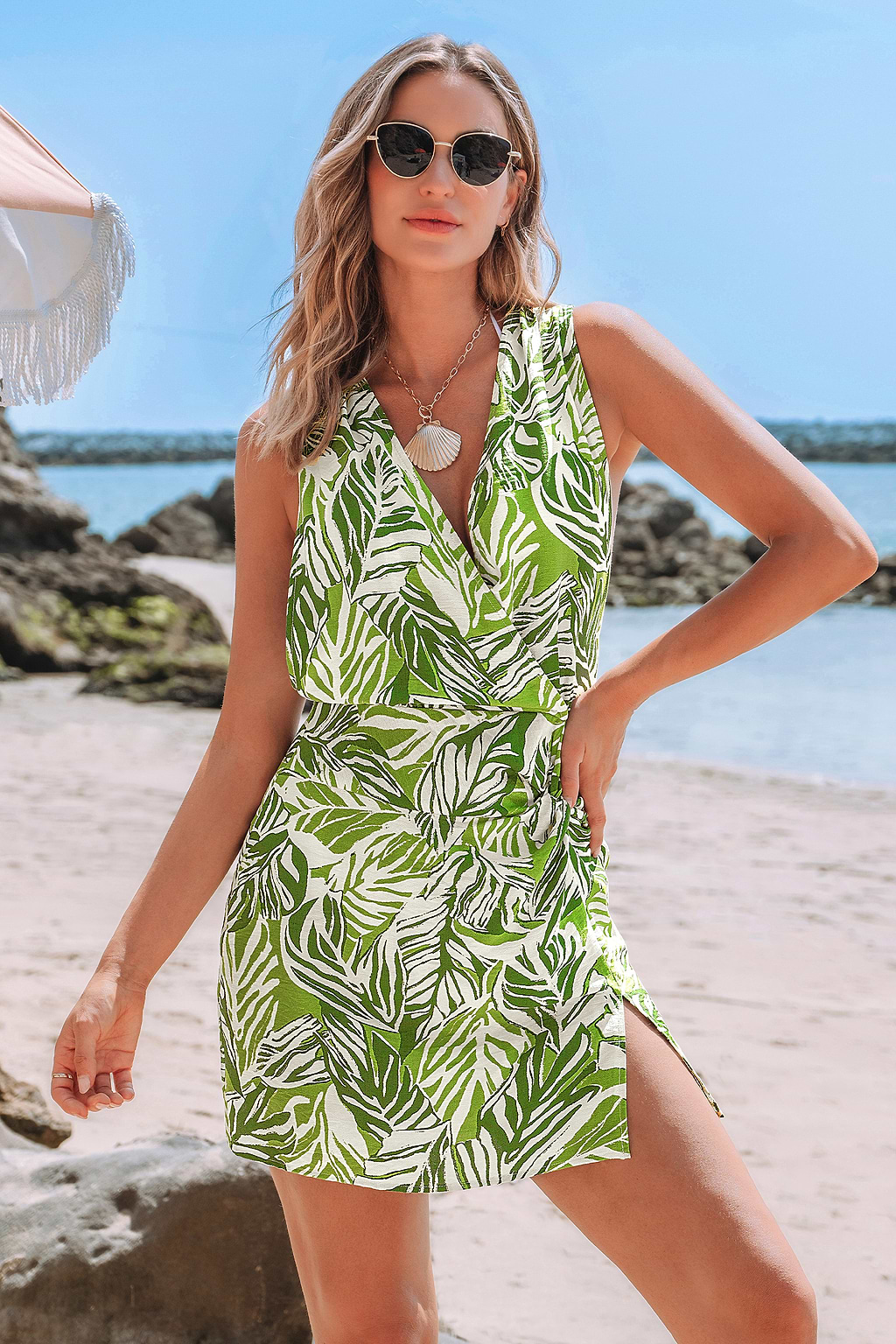 Paradise Calls Tropical Cover-Up Mini Dress