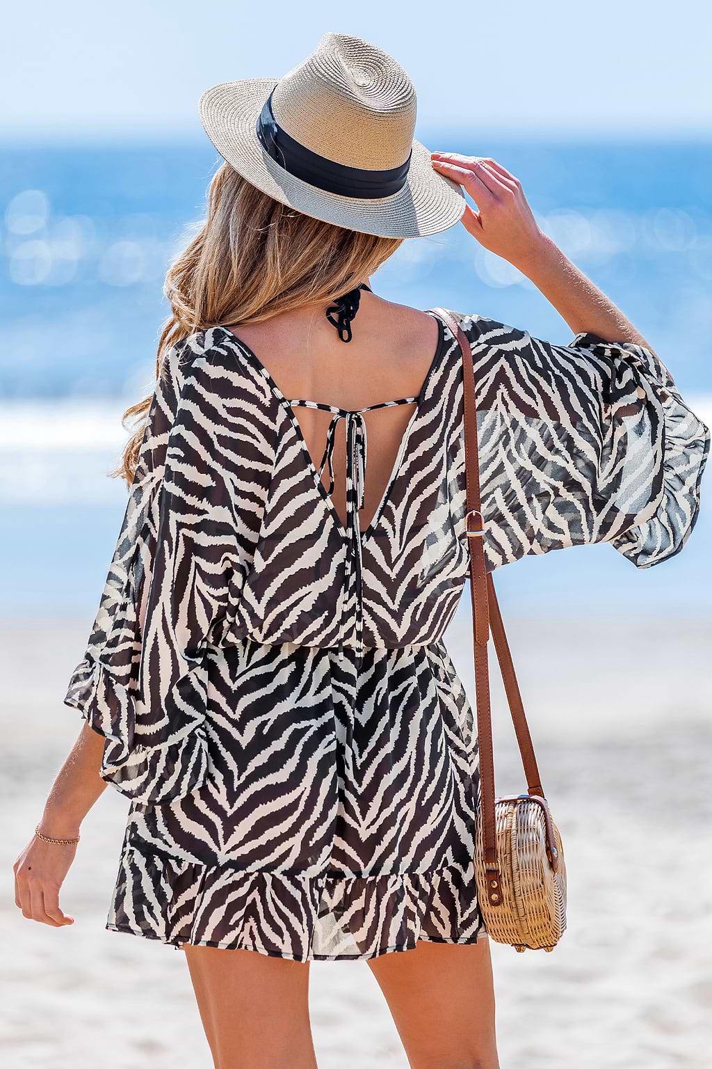 Safari Chic Animal Print Cover-Up Mini Dress
