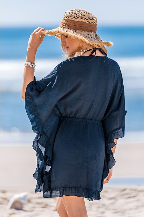 Twirl-Worthy Blue Cover-Up Mini Dress