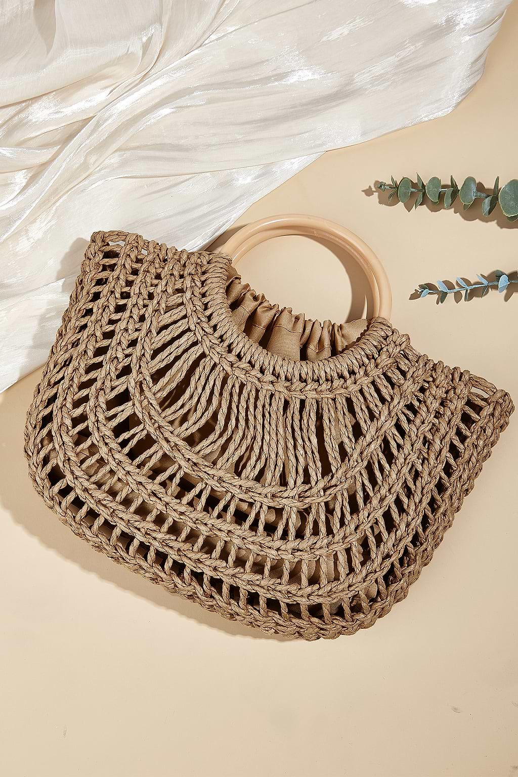 Palm Stitch Straw Bag
