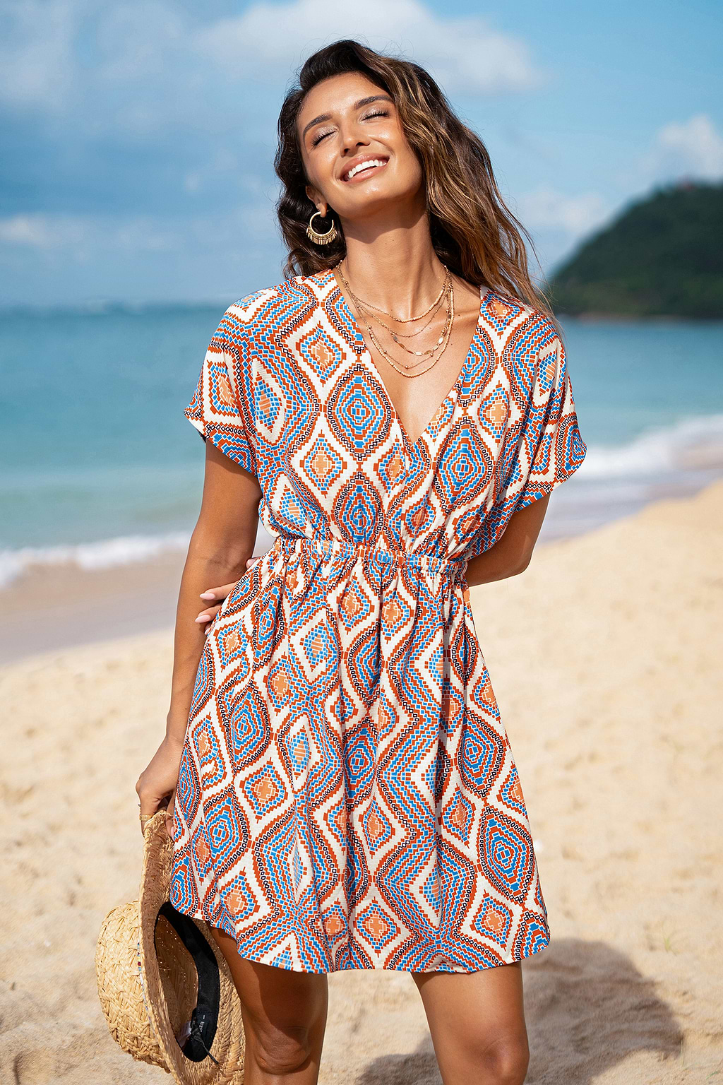 Sunflower Soul Geo Cover-Up Mini Dress