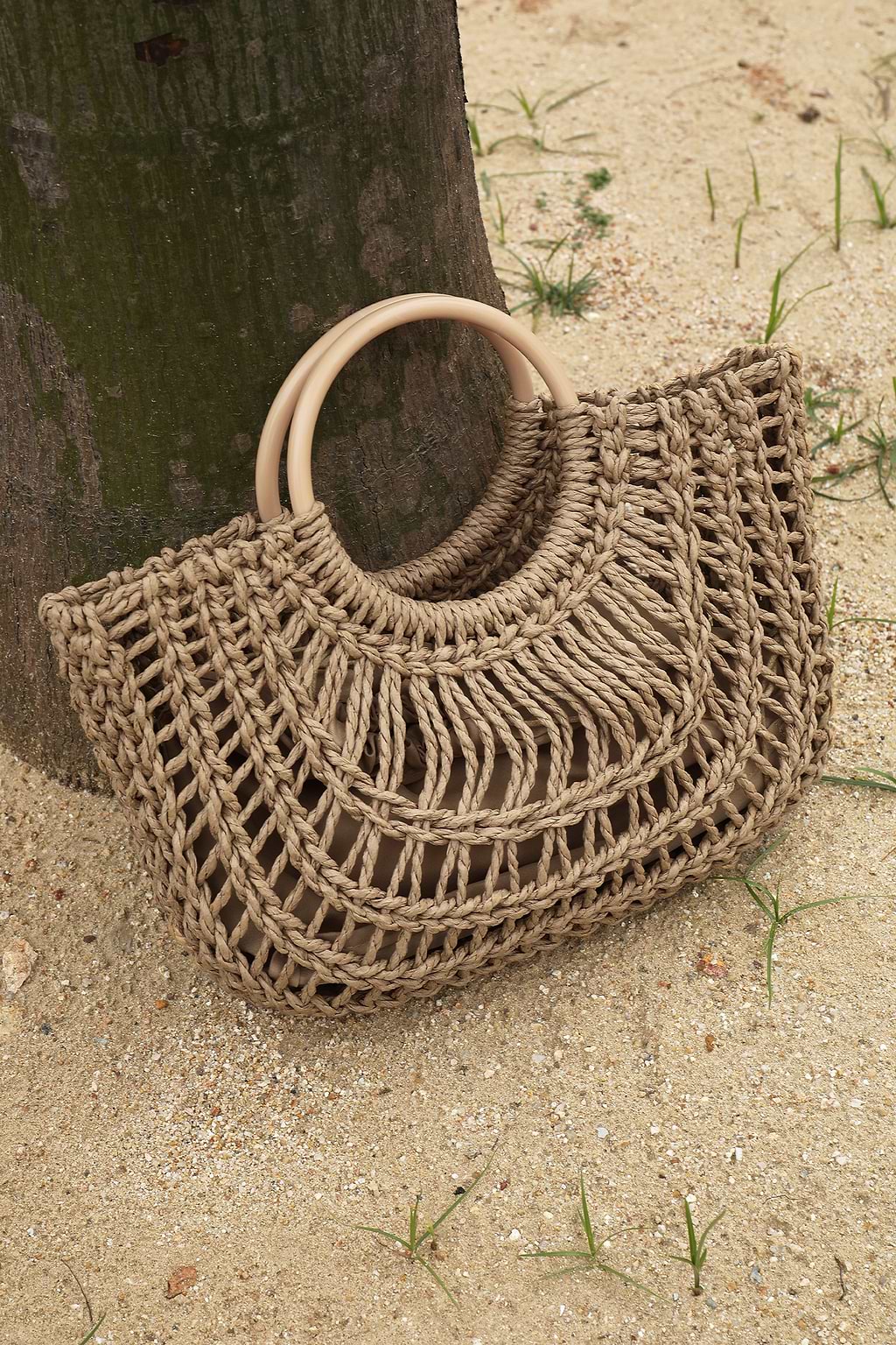 Palm Stitch Straw Bag