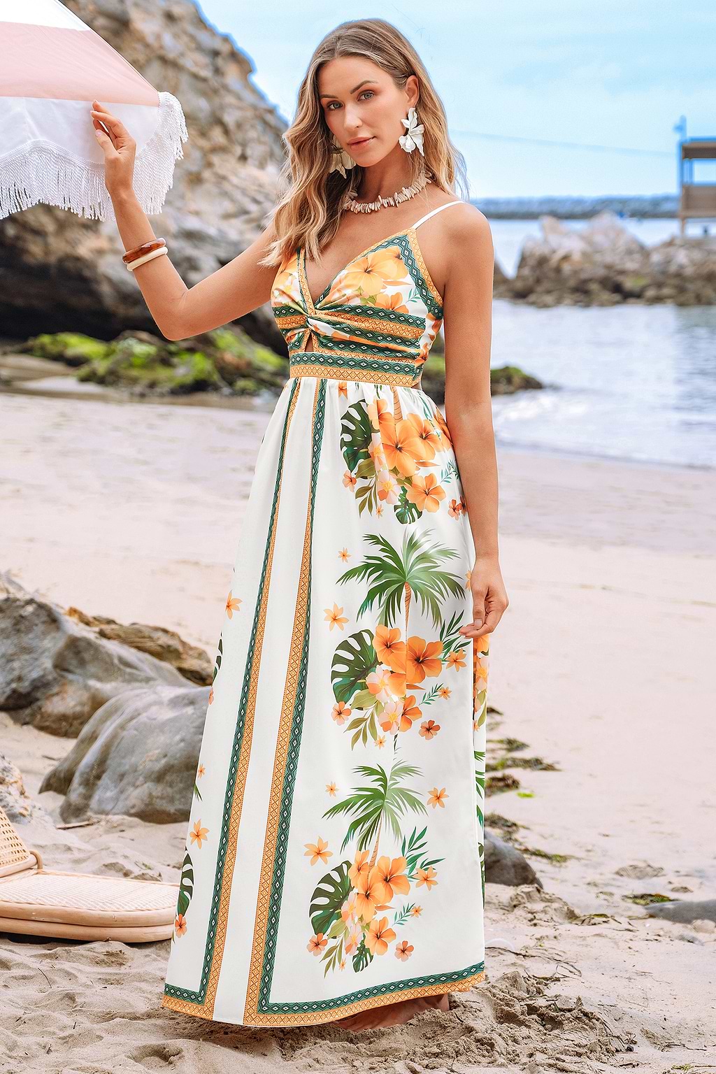Luxe Resort Tropical Maxi Dress