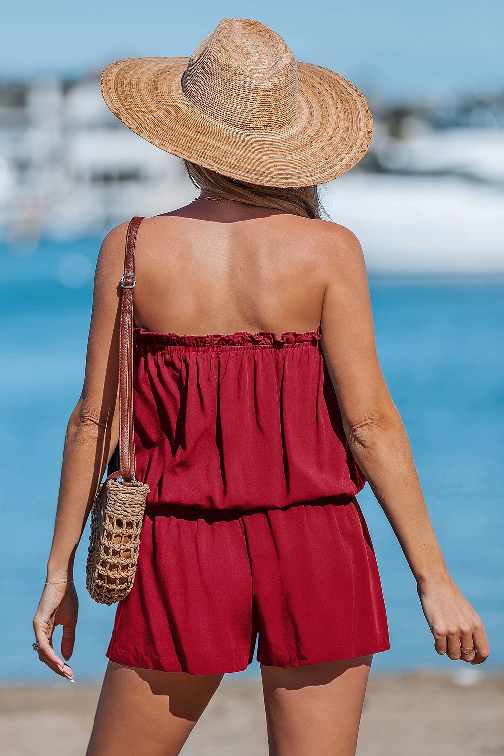 Sweet Merlot Red Cover-Up Romper