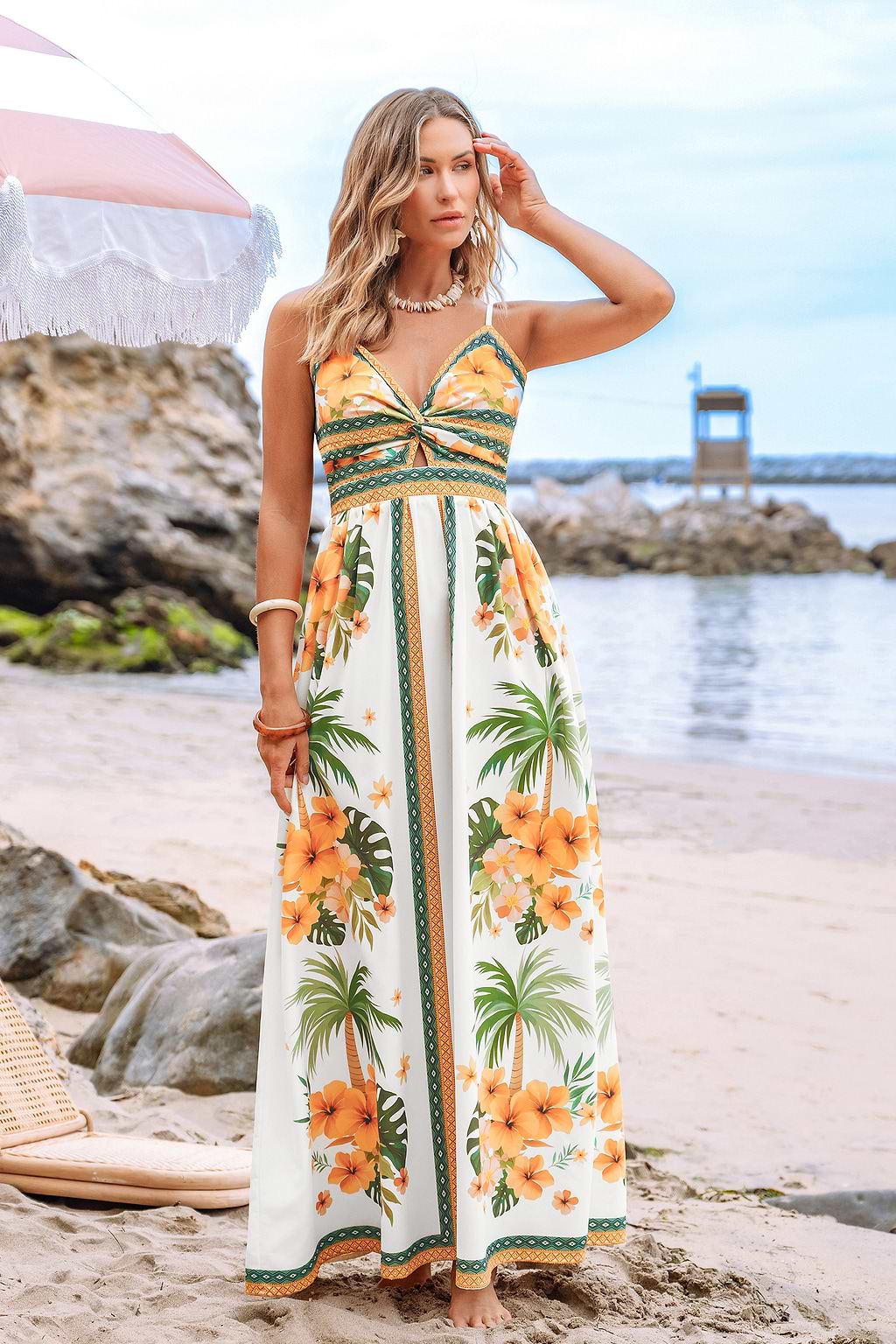 Luxe Resort Tropical Maxi Dress
