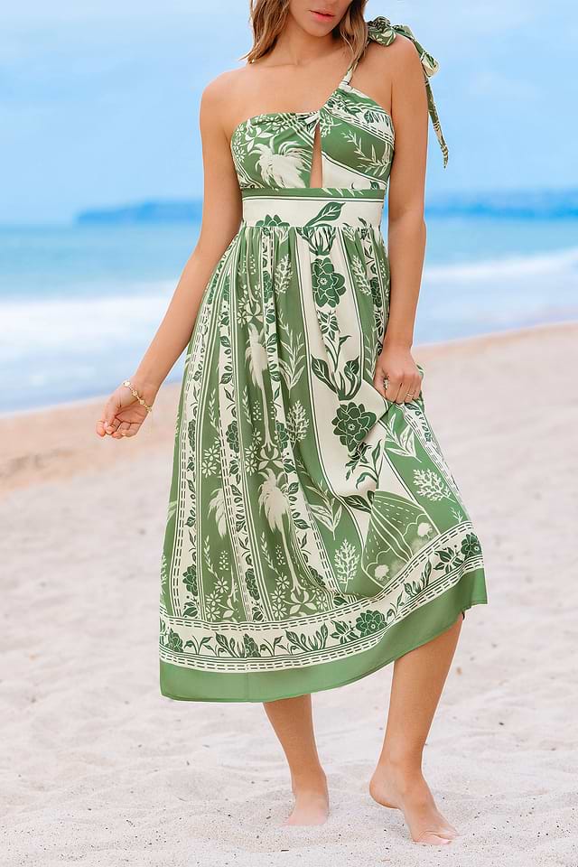 green emerald velvet dress SELENA Long Dress Goddess Sage Green Maxi Open Back Cotton – AJJAYA main image 1