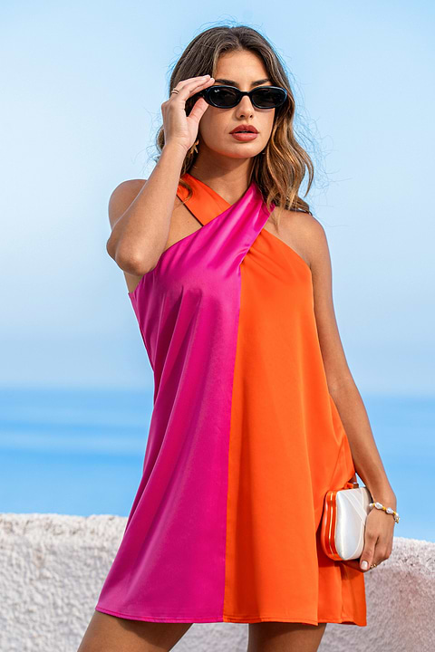 Golden Guava Colorblock Mini Dress