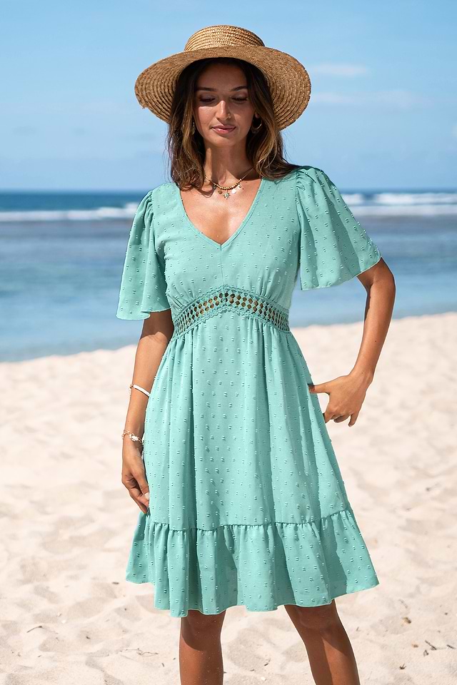 Mint Breeze Green Mini Dress