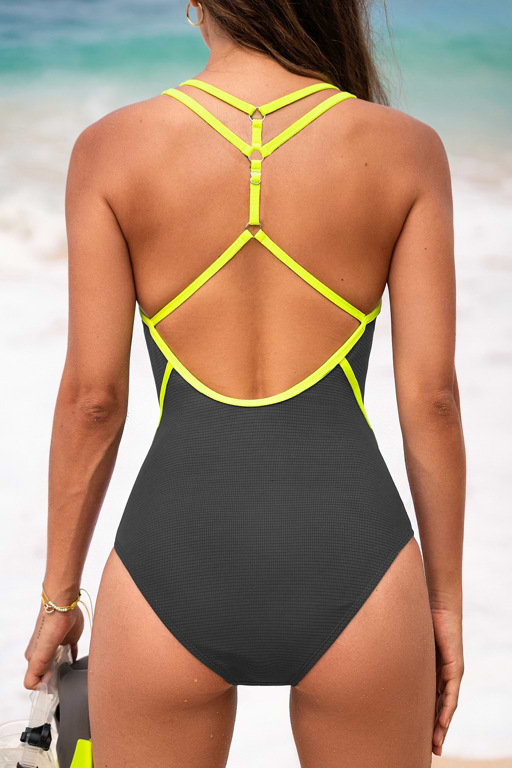 Sunset Dip Grey One-Piece Swimsuit